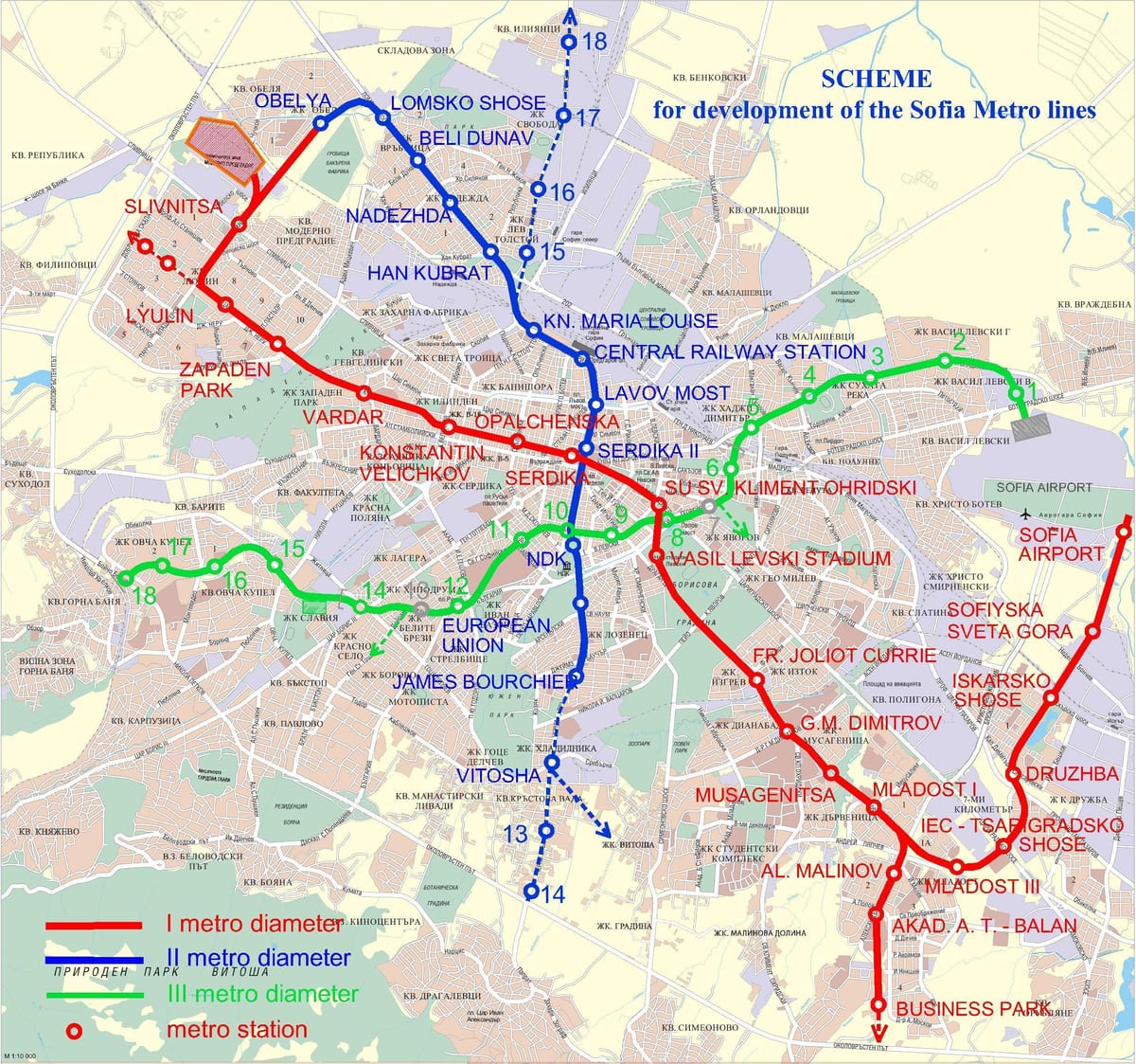 地图保加利亚的地铁
