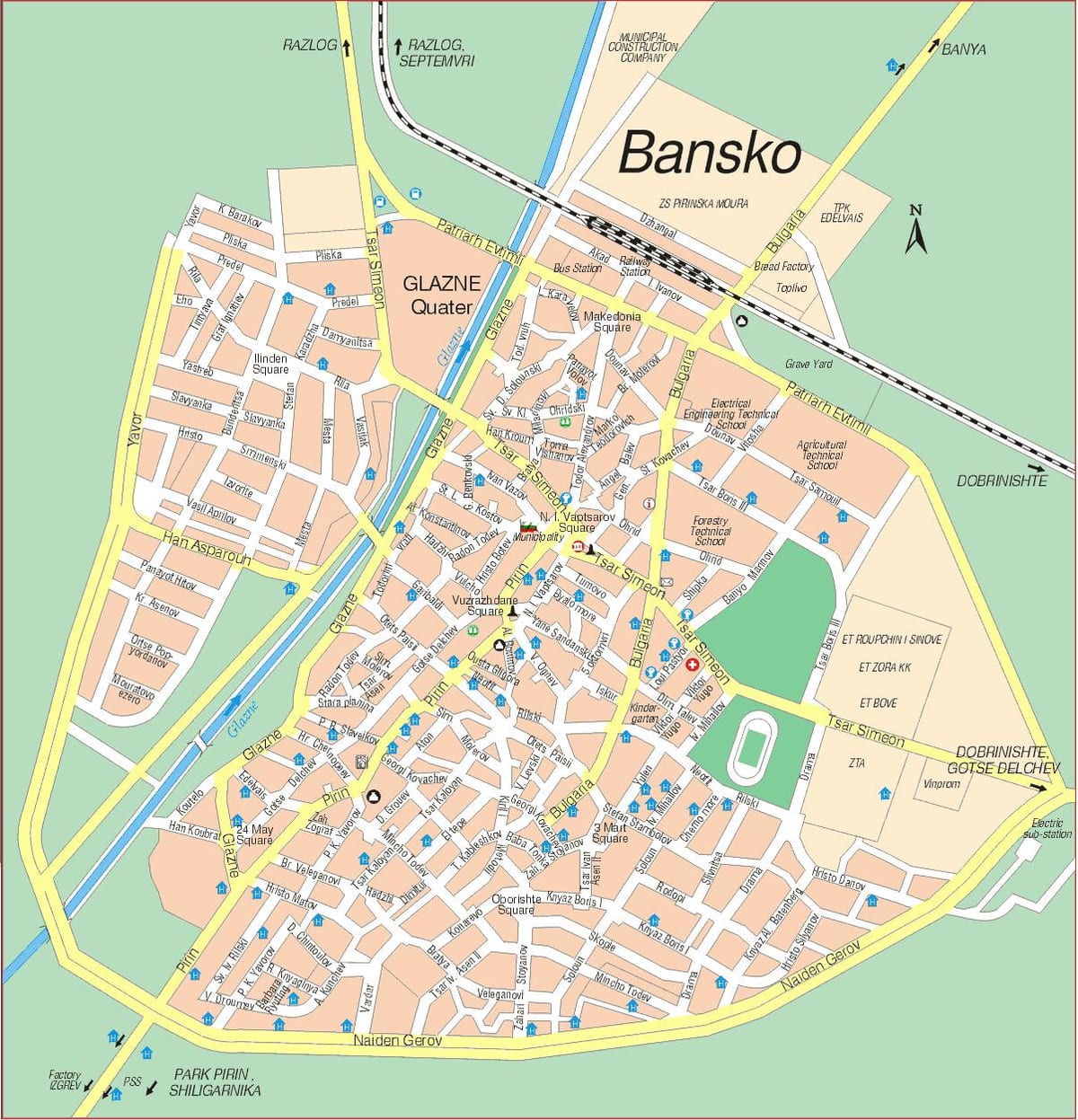 保加利亚的斯克地图