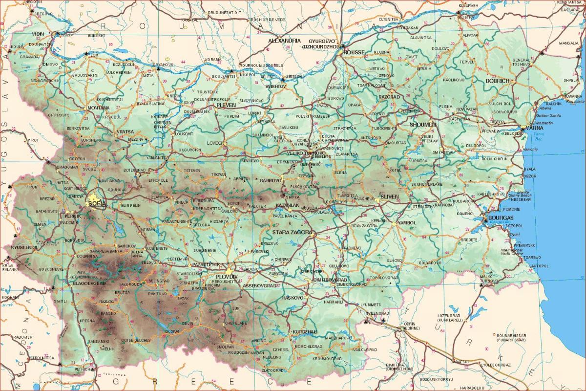保加利亚道路地图
