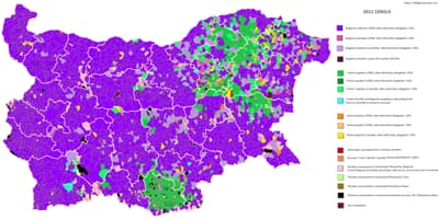 地图保加利亚民族